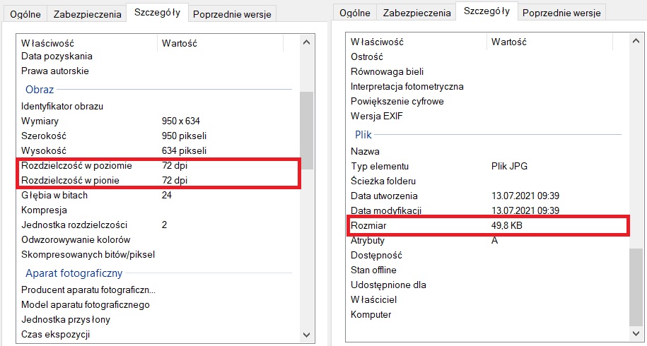 Waga oraz DPI - optymalizacja zdjęć